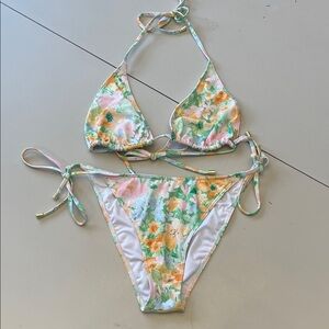 Billabong Floral Bikini - Green and Orange